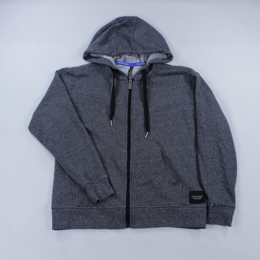 Calvin Klein Performance Men's Full Zip Hoodie Heather Grey Size S